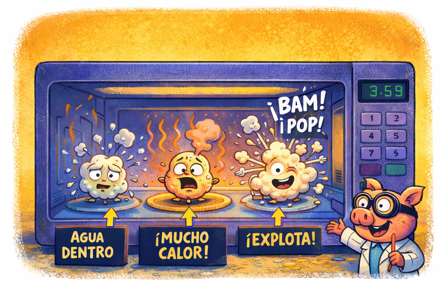 ¿Por qué las palomitas revientan en el microondas?